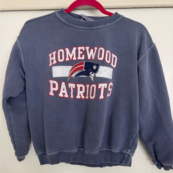 PreLoved Homewood Patriots New England Team Crew Sweatshirt Blue Kids Size L - Picture 1 of 4